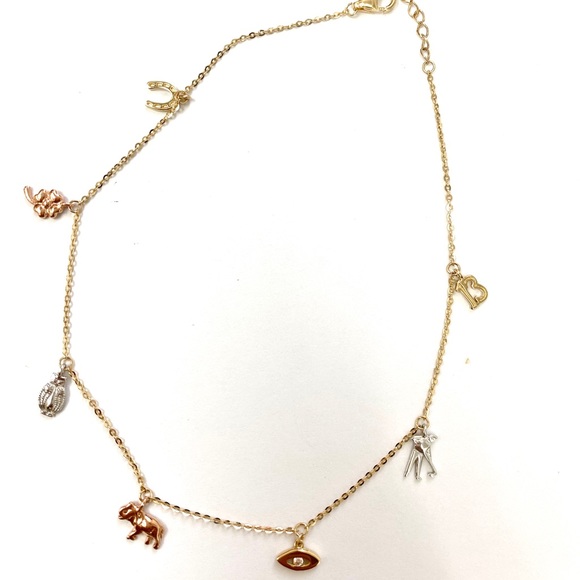 14kt Gold Lucky Charm Evil Eye Anklet